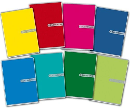 Blasetti 4247 COLORCLUB Blasetti Notebooks, A5, Rigo Q, Squares, 80 g FF 20+1, Pack of 10