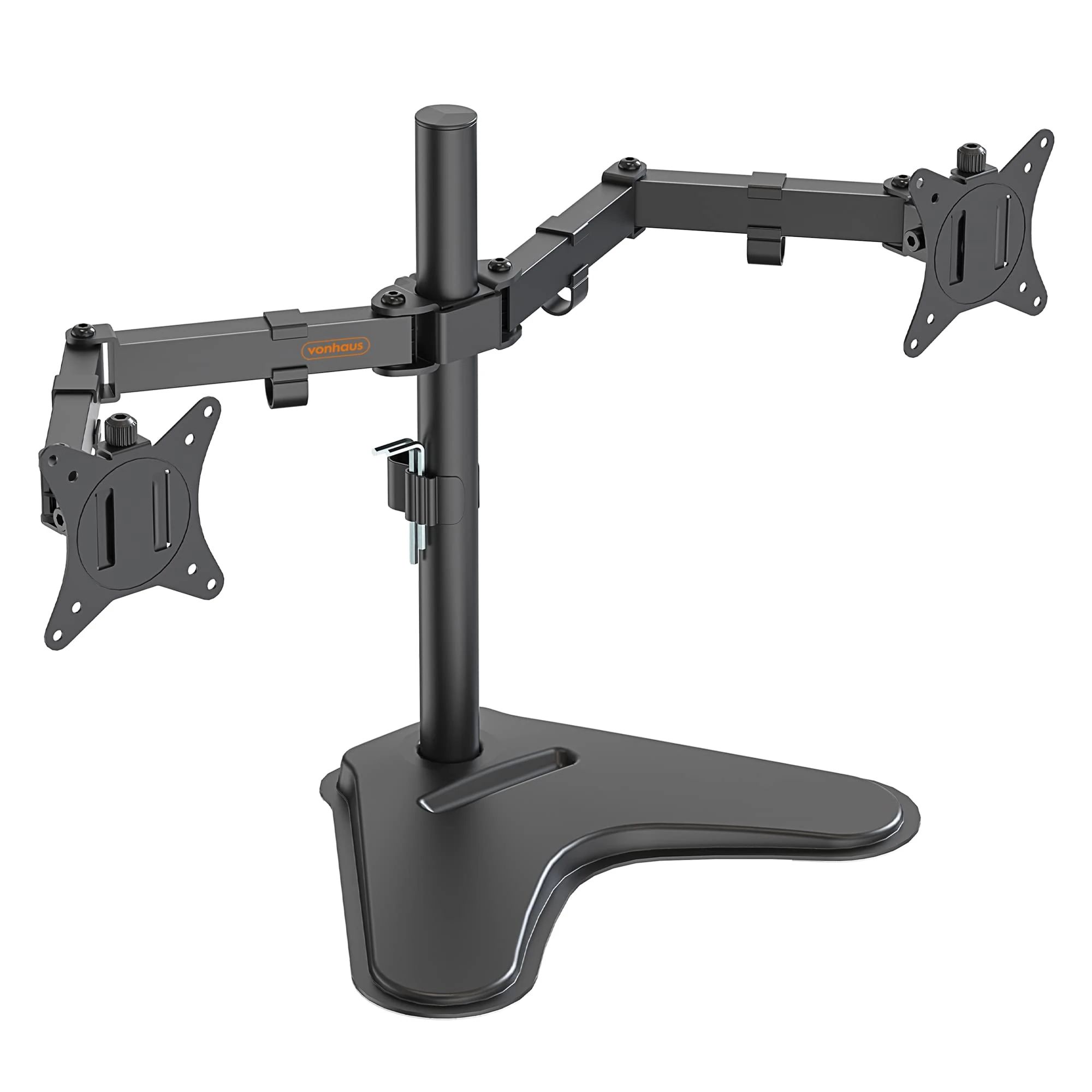 VonHaus Dual Monitor Stand for 13-32" Screens, Twin Monitor Desk Mount, Height Adjustable, Easy Assemble Stand with Full Tilt, Rotation & Swivel Arms, VESA: 75x75 & 100x100mm