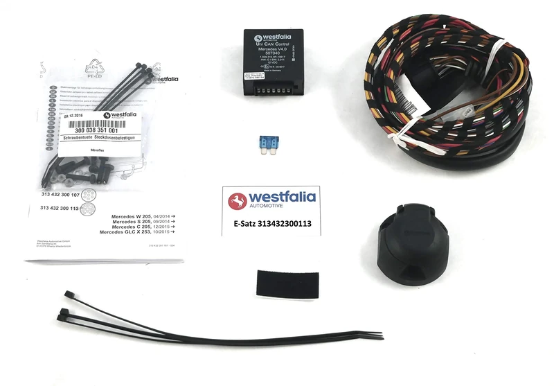 Westfalia 13-pin Vehicle-specific Electrical Kit for Mercedes C-Class Saloon/Estate (W205/S205) (03/14-06/18), C-Class Coupe/Convertible (C/A205) (10/15-06/18), GLC (X253) (09/15-06/18)
