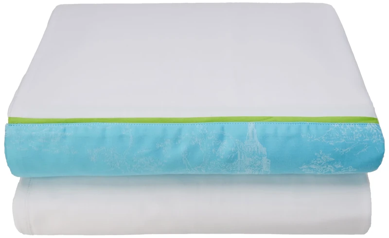 Garnier Thiebaut 32458 Bon Voyage Cotton Flat Sheet 240 x 300 cm Turquoise