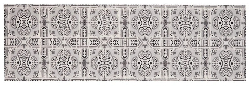 Zala Living Cook & Clean Runner - Non-Slip Rug Runner Flat Weave Short Pile Rug Kitchen Rug Washable Kitchen Runner Tile for Hallway, Kitchen, Living Room - Grey, 45 x 140 cm