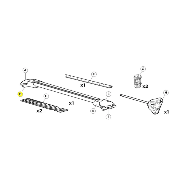 THULE 1500052317 Vehicle Accessory Edge Foot Railing Rh 958 for Drivers, Designed for Secure Transport and Travel setups - Image 1