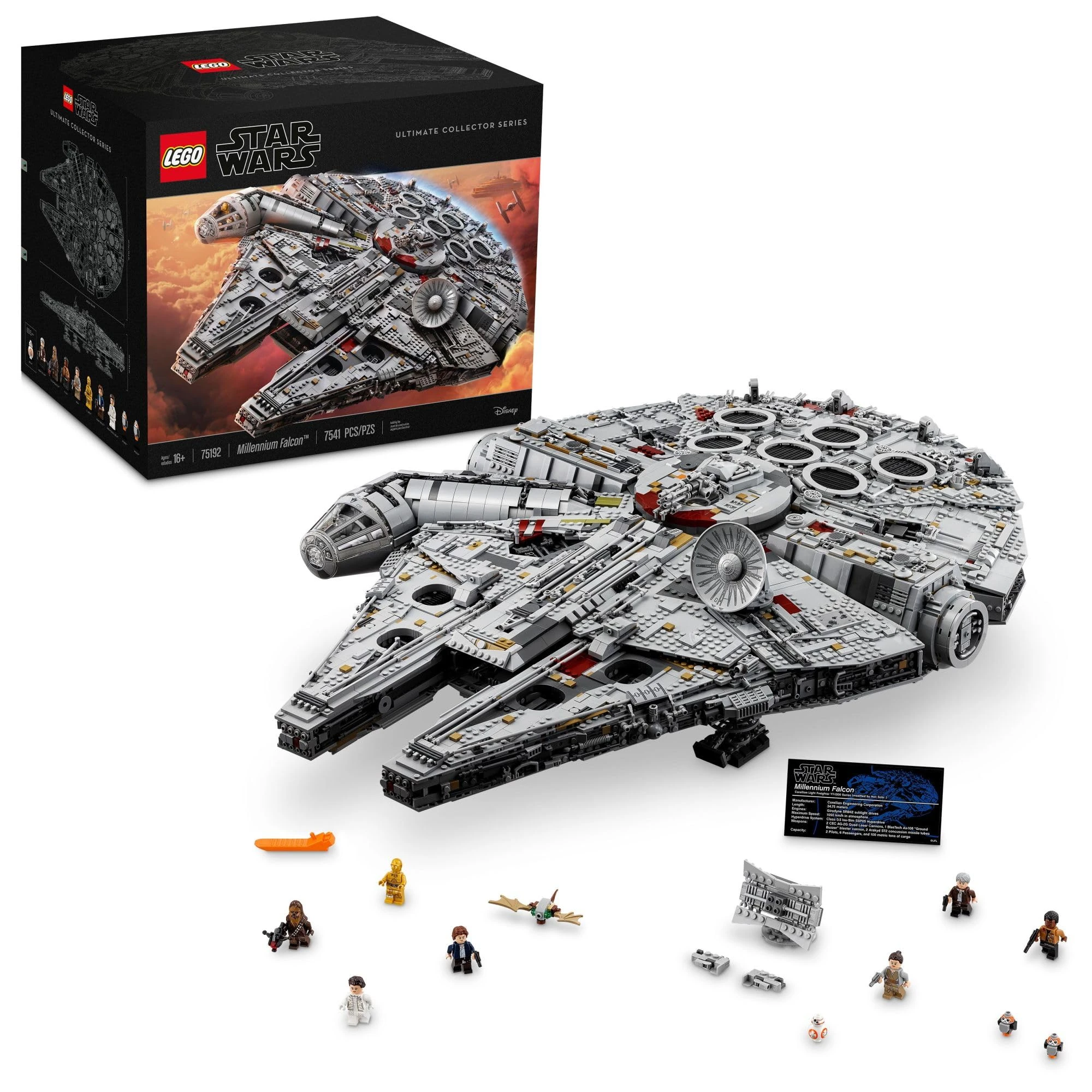 LEGO Star Wars Ultimate Millennium Falcon 75192 - Expert Building Set and Starship Model Kit, Movie Collectible, Featuring Classic Figures and Han Solo's Iconic Ship, Best Gift for Adults