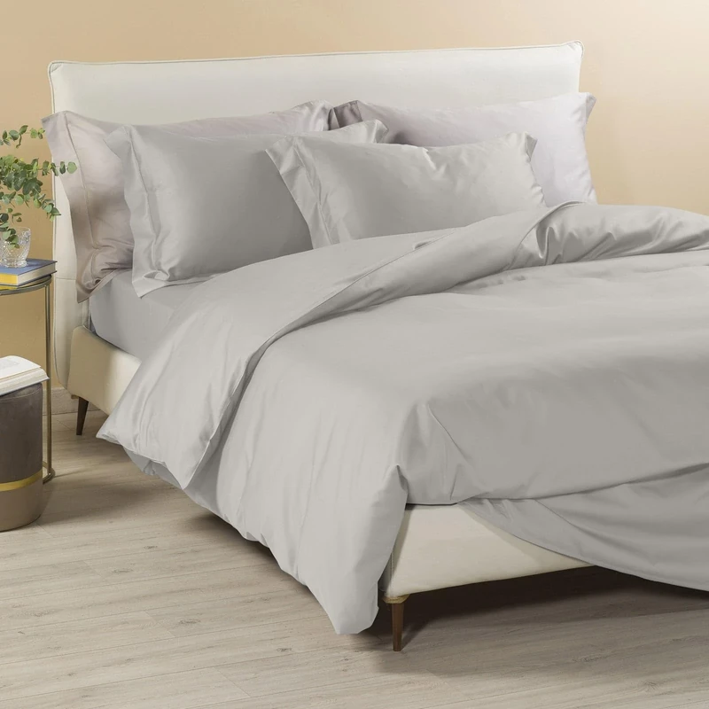 Caleffi Bedding Set, Cotton, Silver/Black, 160 x 190 cm