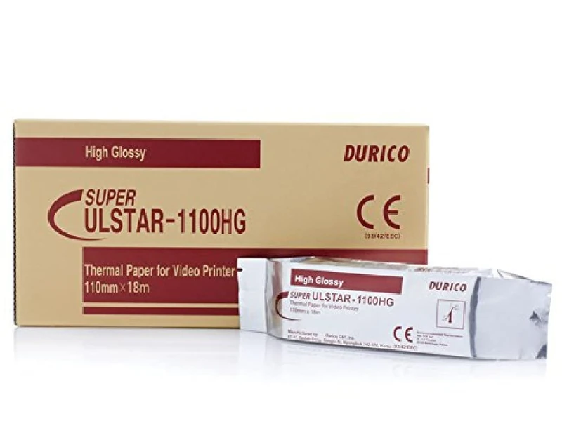 Durico - Videoprinter Paper Compatible SONY UPP-110HG, MITSUBISHI K91HG and KP91HG, High Glossy, 110 mm x 18 mm, 5 Rolls. - Image 1
