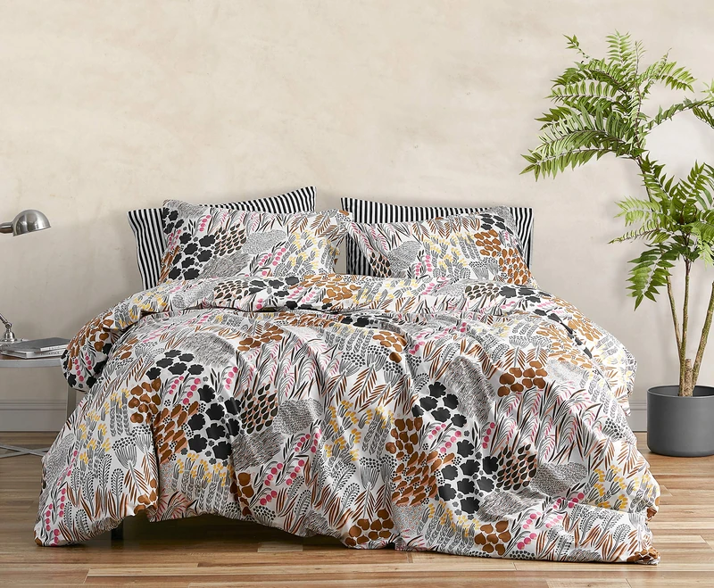 Marimekko - King Comforter Set, Cotton Percale Bedding with Matching Shams, Stylish Modern Home Decor (Pieni Letto Multi, King) - Image 1