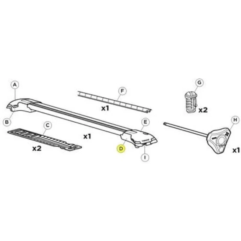 THULE Edge Foot Railing LH 958