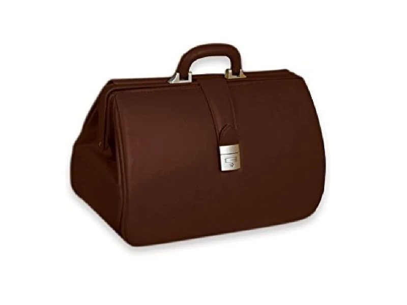 GIMA Simulated leather medical bag, KANSAS model, dark brown colour, for doctors, gp, nurses, therapists