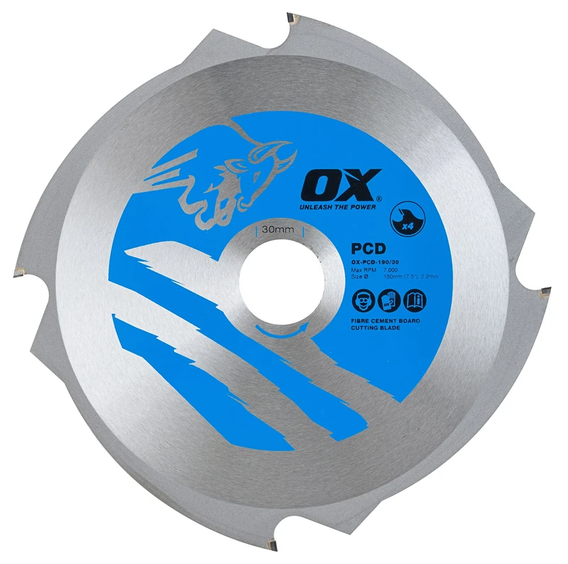 OX Fibre Cement Cutting Blade - 4 Teeth - 190/30mm