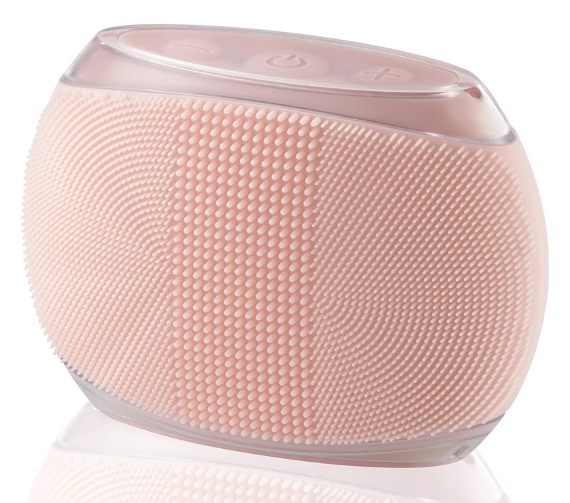 HoMedics Blossom - Portable Body Cleansing Brush, Medical Grade Soft Silicone Body Exfoliation, Rechargeable + Waterproof Skin Care, Cleanser / Exfoliator Nodes, Massage Ridges, 8 Intensity Levels