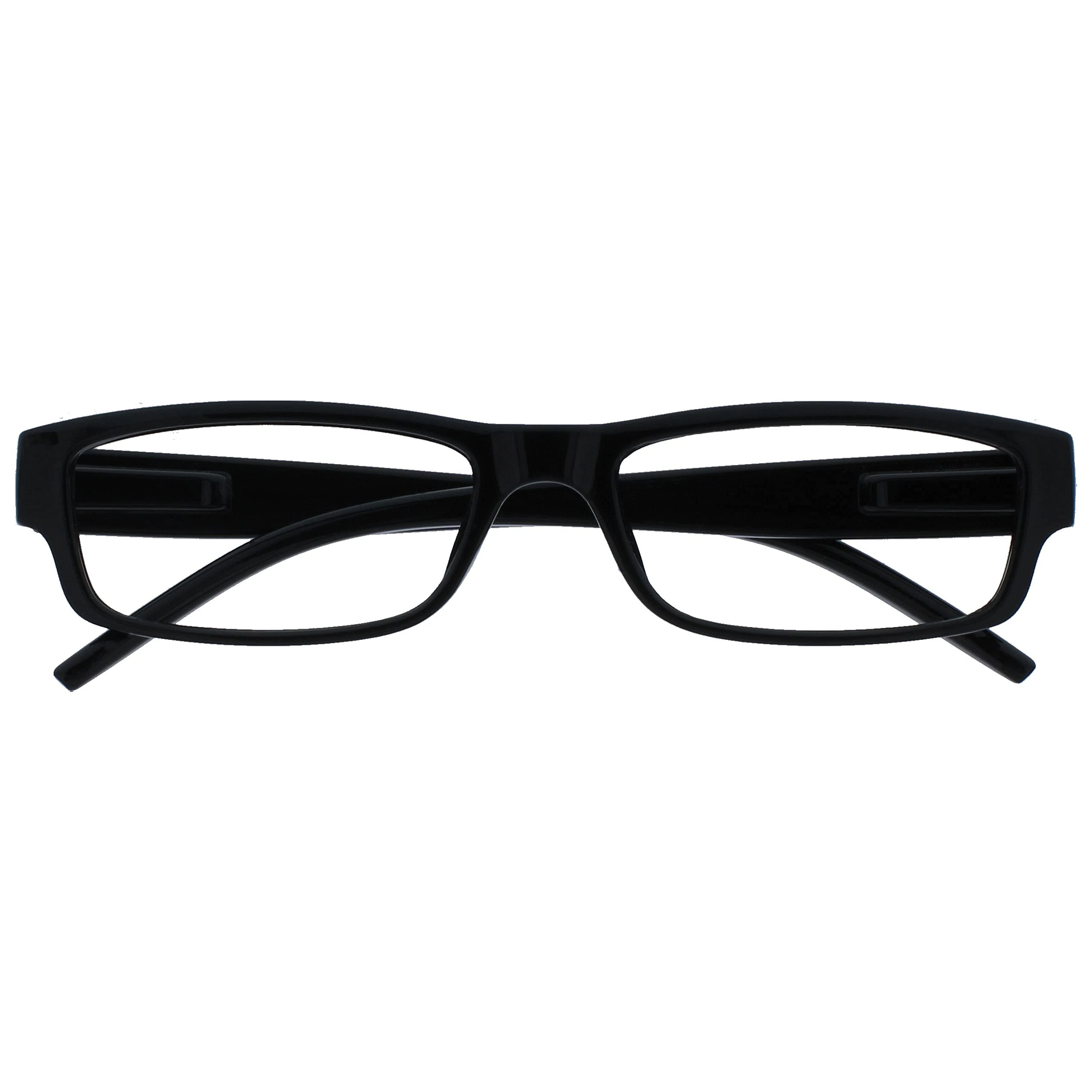 OPULIZE ACE Reading Glasses for Women Men, Lightweight Comfortable Narrow Rectangular Frame with Spring Hinges, Scratch Resistant, Black +2.5 (Pack of 1)