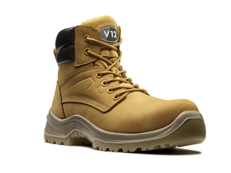 V12 Bobcat, S1P Nubuck Safety Boot, Size 05, Honey