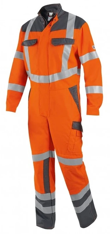 BP 1804-720-70 Bib & Brace, Stretch Braces With Clip Fastenings, 305,00 G/M², Reinforced Cotton, Anthracite, Size 41/42N