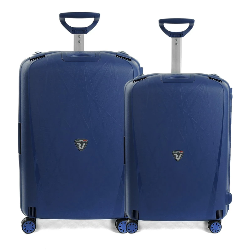 RONCATO Light Hard 4 Wheel Suitcase, Large + Medium, Blue Navy, Grande + Media, Hard 4 Wheel Suitcase