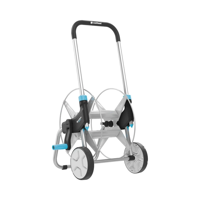 Cellfast Metal Hose Cart EXPLORER 1/2" 60m, Steel and Aluminium, Wide Wheel Base, Easy Winding of a Hose, 55-050