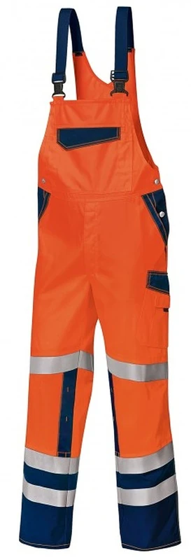 BP 1804-720-5332 Bib & Brace, Stretch Braces With Clip Fastenings, 305,00 G/M², Reinforced Cotton, Dark Grey/Black, Size 31/32L