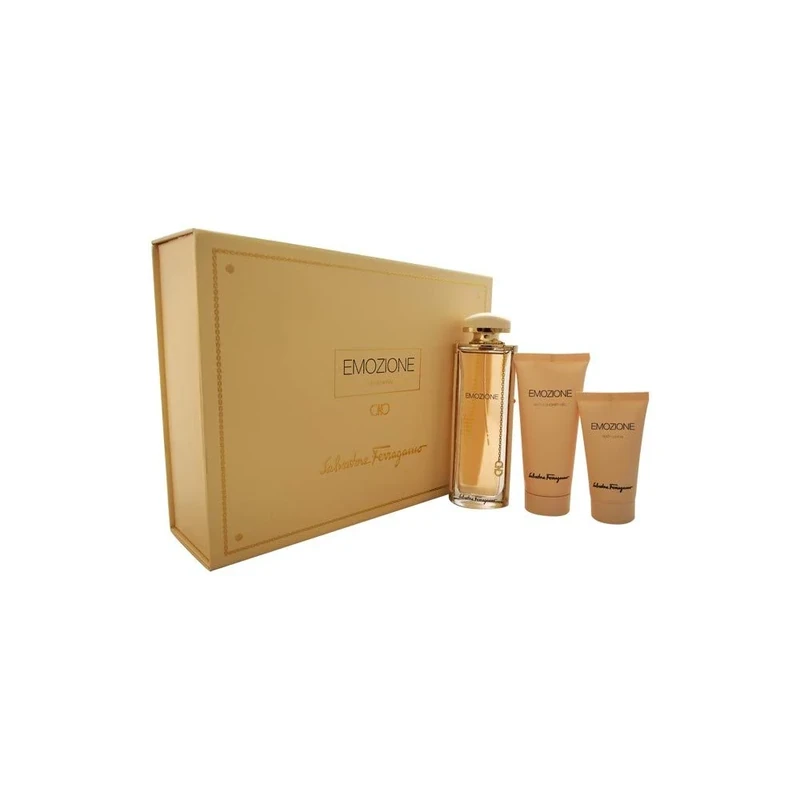 Salvatore Ferragamo Emozione - 3Pc Gift Set 3.1oz Edp Spray, 1.7oz Body Lotion, 3.4oz Bath and Shower GEL3 Stück