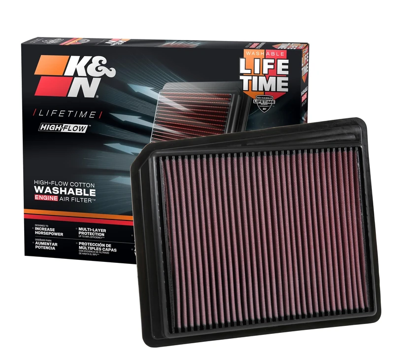 K&N Engine Air Filter: High Performance, Premium, Washable, Replacement Filter: Compatible with 2017-2019 NISSAN Titan, 33-5062
