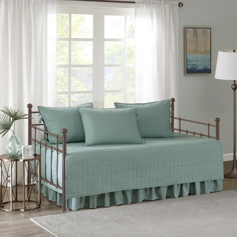 Comfort Spaces Daybed Set, Fabric, Sage Green, 75"x39"