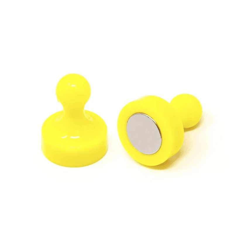 High Power Yellow Skittle Magnet for Fridge, Office, Whiteboard, Noticeboard, Filing Cabinet - 19mm dia x 25mm tall - Pack of 100