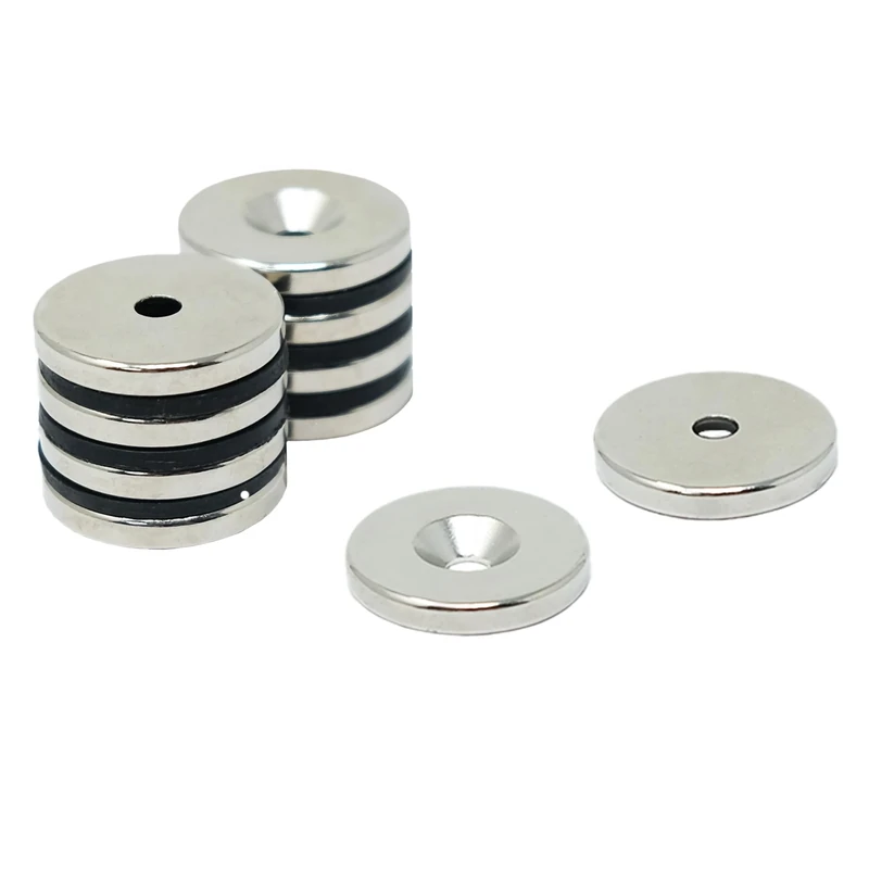 N42 Neodymium Countersunk Magnet for Arts, Crafts, Model Making, DIY, Hobbies, Office, and Home - 20mm dia x 3mm thick x 3.6mm Countersunk Hole - 4.5kg Pull - North - Pack of 80
