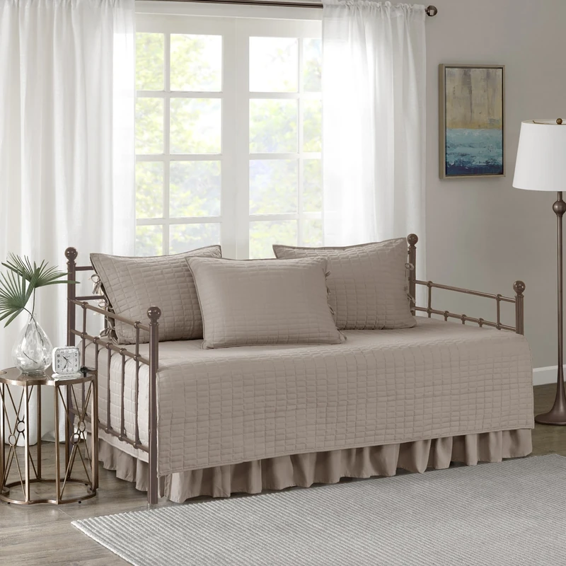 Comfort Spaces Set, Microfiber, Taupe, Daybed (75"x39")
