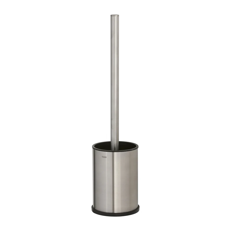 Tiger Colar Toilet Brush and Holder Freestanding, Mounting without Drilling, Stainless Steel, 9.3 x 38.4 x 9.3 cm