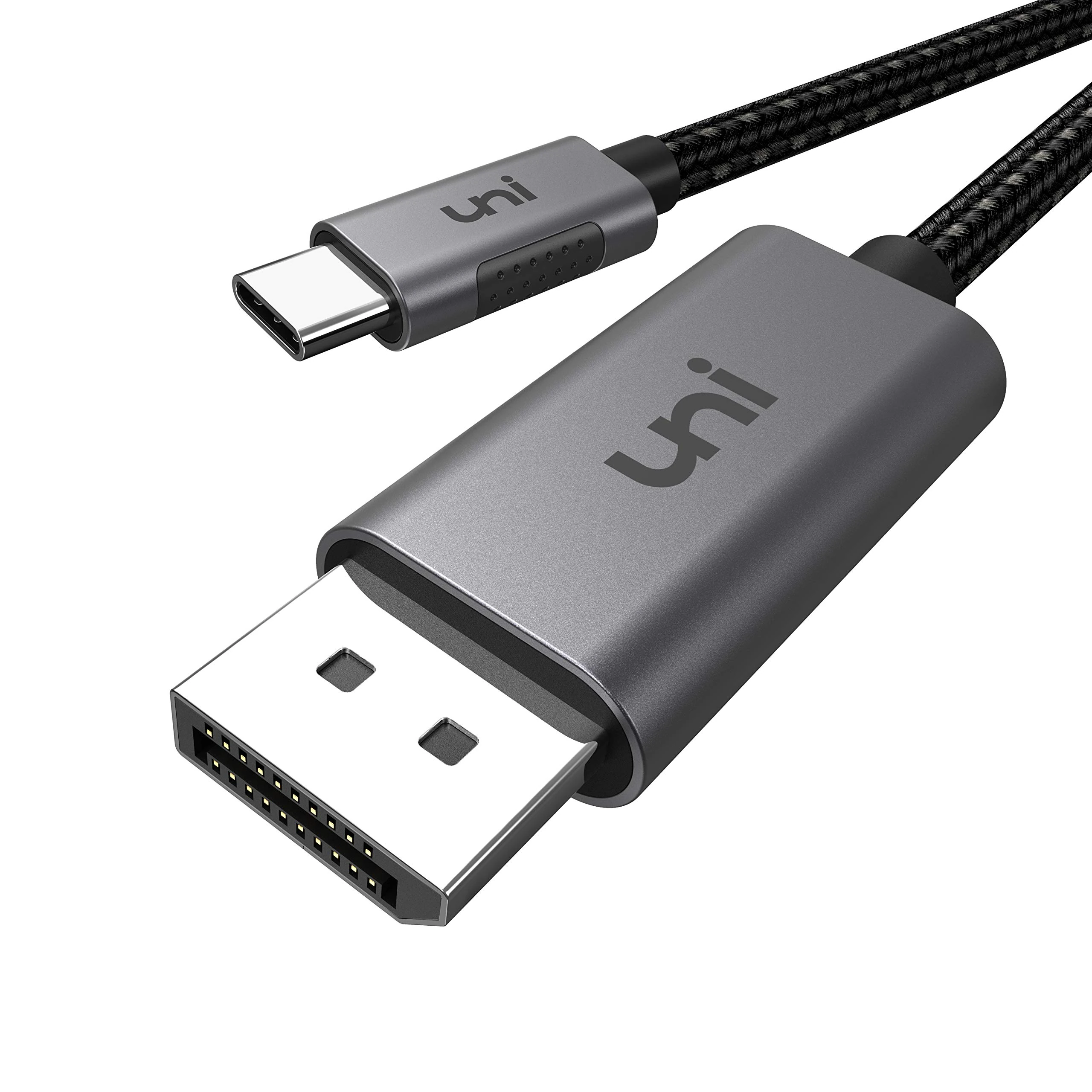 uni USB C to DisplayPort Cable (4K@60Hz, 2K@165Hz), Sturdy Aluminum USB Type C Thunderbolt 3/4 to DP Cable Compatible for iPhone 17/16/15, MacBook Pro/Air, iPad Pro, iMac, XPS, S23 etc. 1.8m