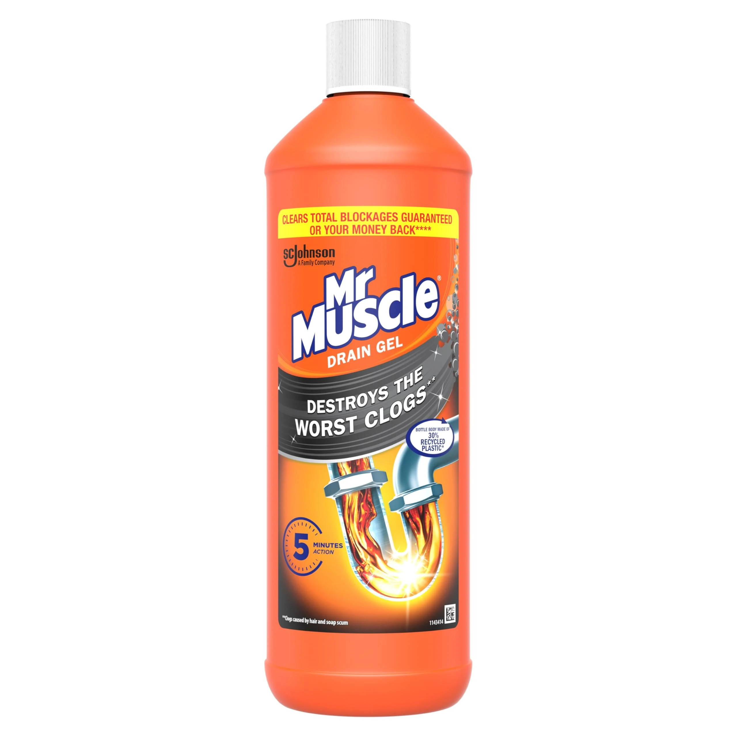 Mr Muscle Drain Unblocker, Drain Cleaner Power Gel, 1 Litre (Packaging May Vary)