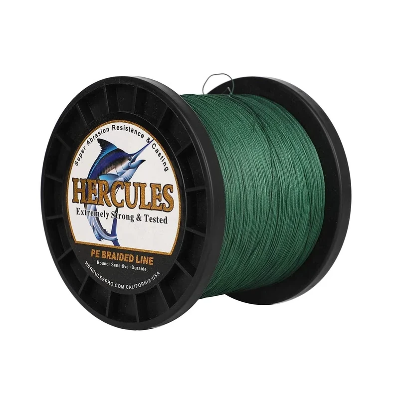 Hercules Super Cast 500M 547 Yards Braided Fishing Line 300 LB Test for Saltwater Freshwater PE Braid Fish Lines Superline 8 Strands - Green, 300LB (136.1KG), 1.20MM