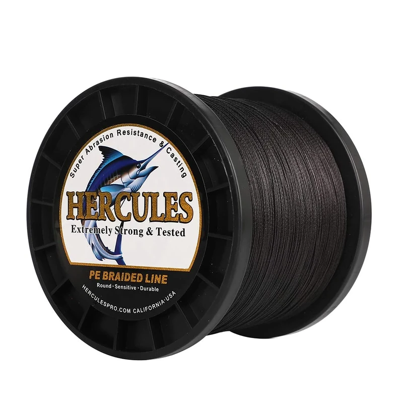 Hercules Super Cast 500M 547 Yards Braided Fishing Line 300 LB Test for Saltwater Freshwater PE Braid Fish Lines Superline 8 Strands - Black, 300LB (136.1KG), 1.20MM