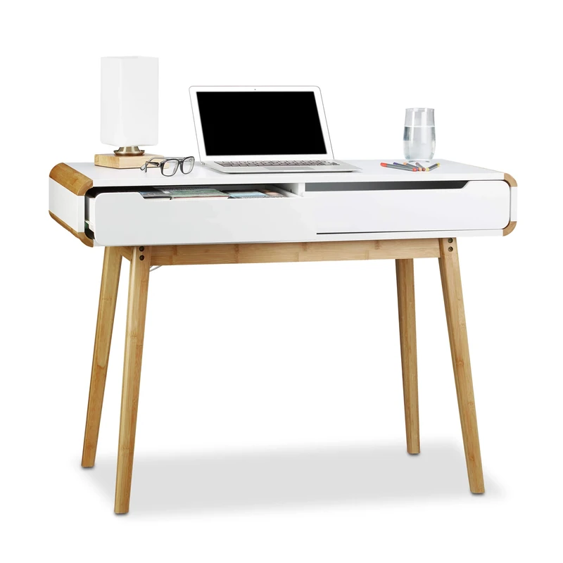 Desk with Drawers, Nordic Design, Vanity, Children’s Writing Table, HxWxD: 73 x 100 x 45 cm, White