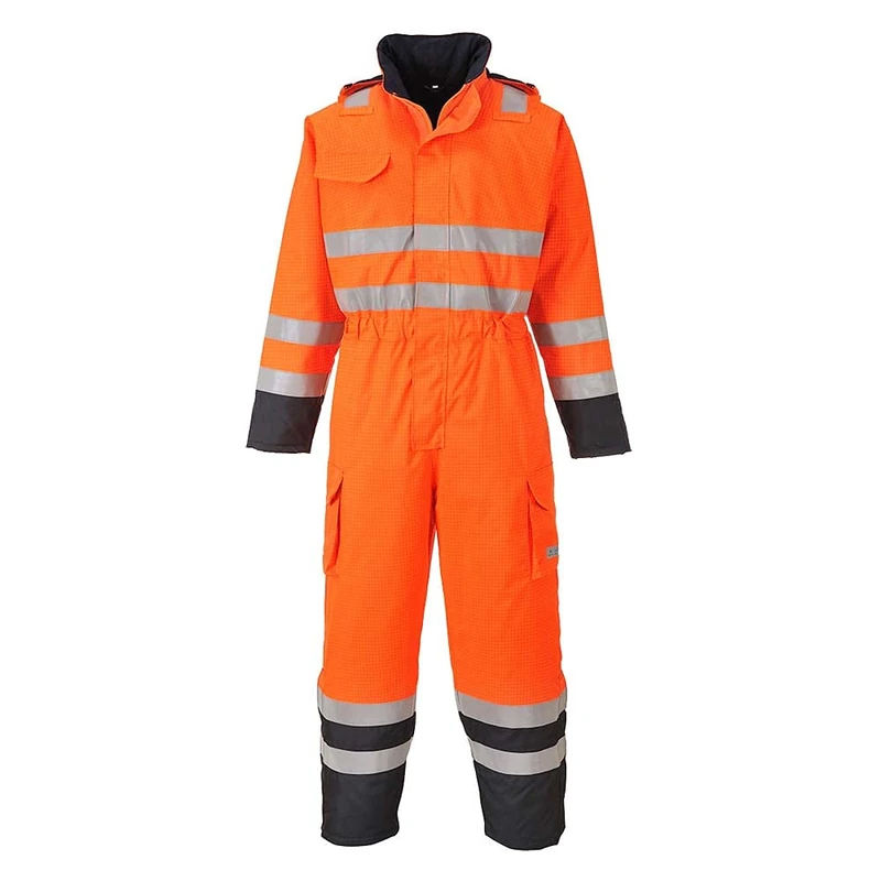 Portwest Bizflame Rain Hi-Vis Multi Coverall, Size: XXXL, Colour: Orange/Navy, S775ONRXXXL