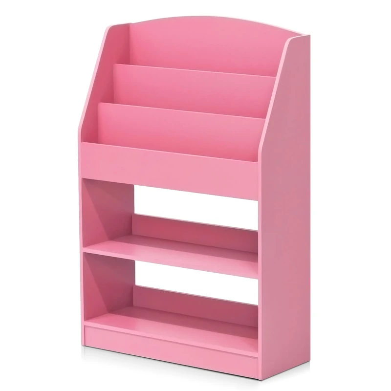 Furinno Lova Magazine/Bookshelf with Storage, Pink