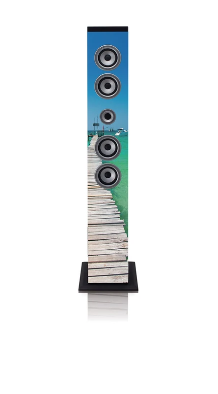 ICES IBT-6 Sea Bluetooth Speaker Tower with FM Radio/SD Playback and USB Charging - Image 1
