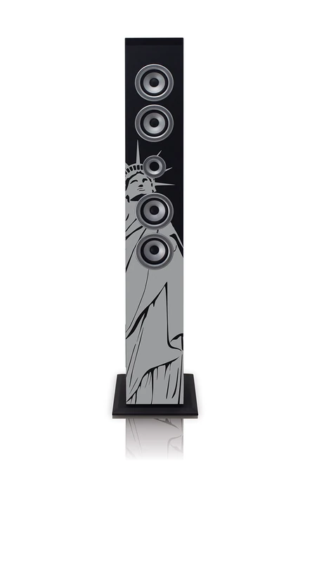 ICES IBT-6 NY Liberty Bluetooth Speaker Tower with FM Radio/SD Playback and USB Charging