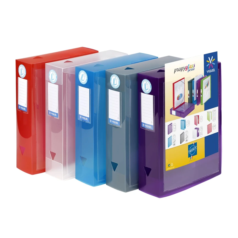 Viquel Set of 6 Customizable Plastic File Boxes - 8cm Spine - Image 1