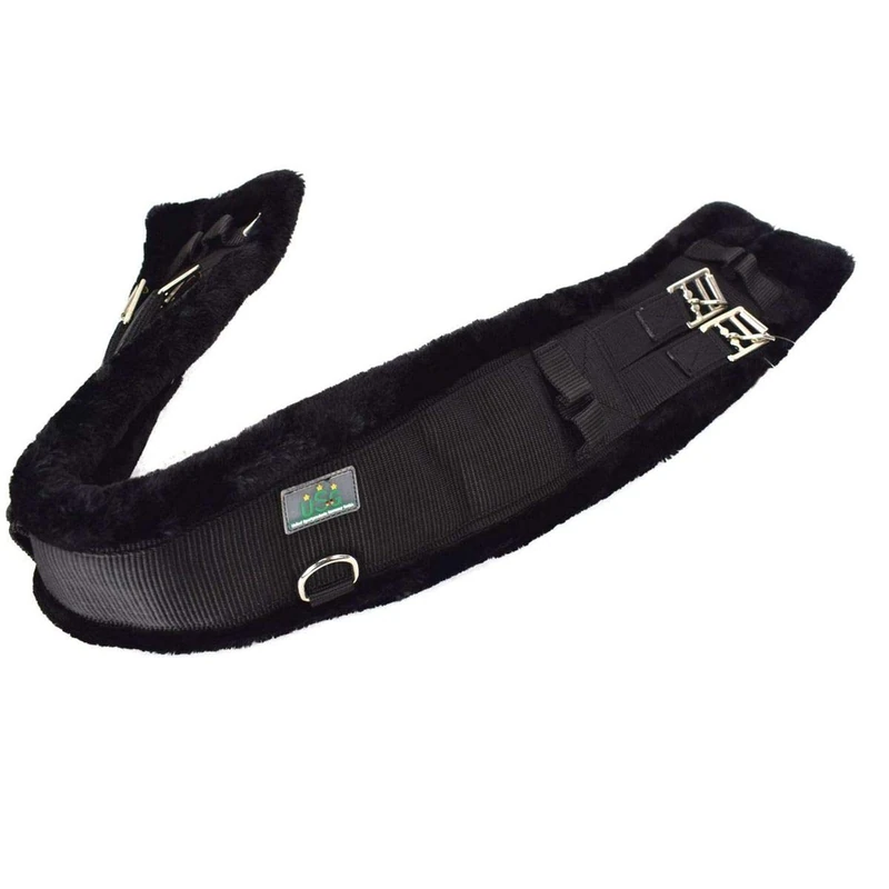 USG Nylon Short Girth with Faux Fur Padding 70 cm Black