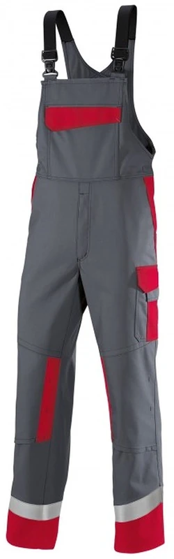 BP 1844-720-153 Bib & Brace, Stretch Braces And Pockets, 305,00 G/M², Reinforced Cotton, Dark Grey/Dark Blue, Size 33L