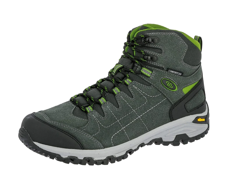 Brütting Unisex Mount Shasta High High Rise Hiking Shoes, Grey (Anthracite/Green), 8 UK