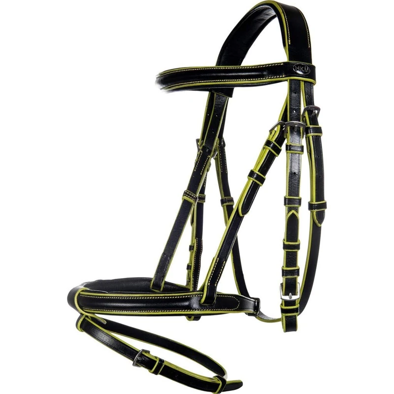 Hkm Hkm 4057052180330 Riding Bridle Mira-9141 Black/Lemonpony