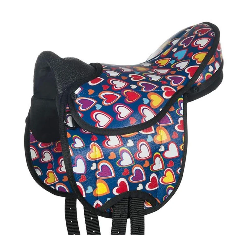 HKM Colourful Shetland Pony Saddle Set Heart/Navy One Size