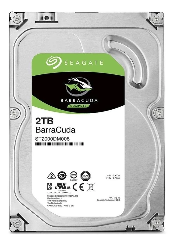 Seagate 3.5 Inch 2 TB BarraCuda Internal Hard Drive - Silver