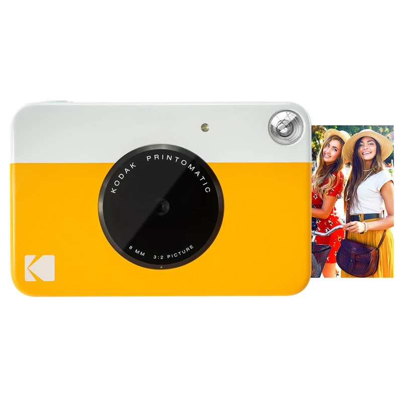 KODAK Printomatic Full-Color Instant Print Digital Camera - Zink 2x3" Sticky-Back Photo Paper - 5MP, Portable, Creative Fun Gift for Birthday, Christmas, Holiday - Yellow
