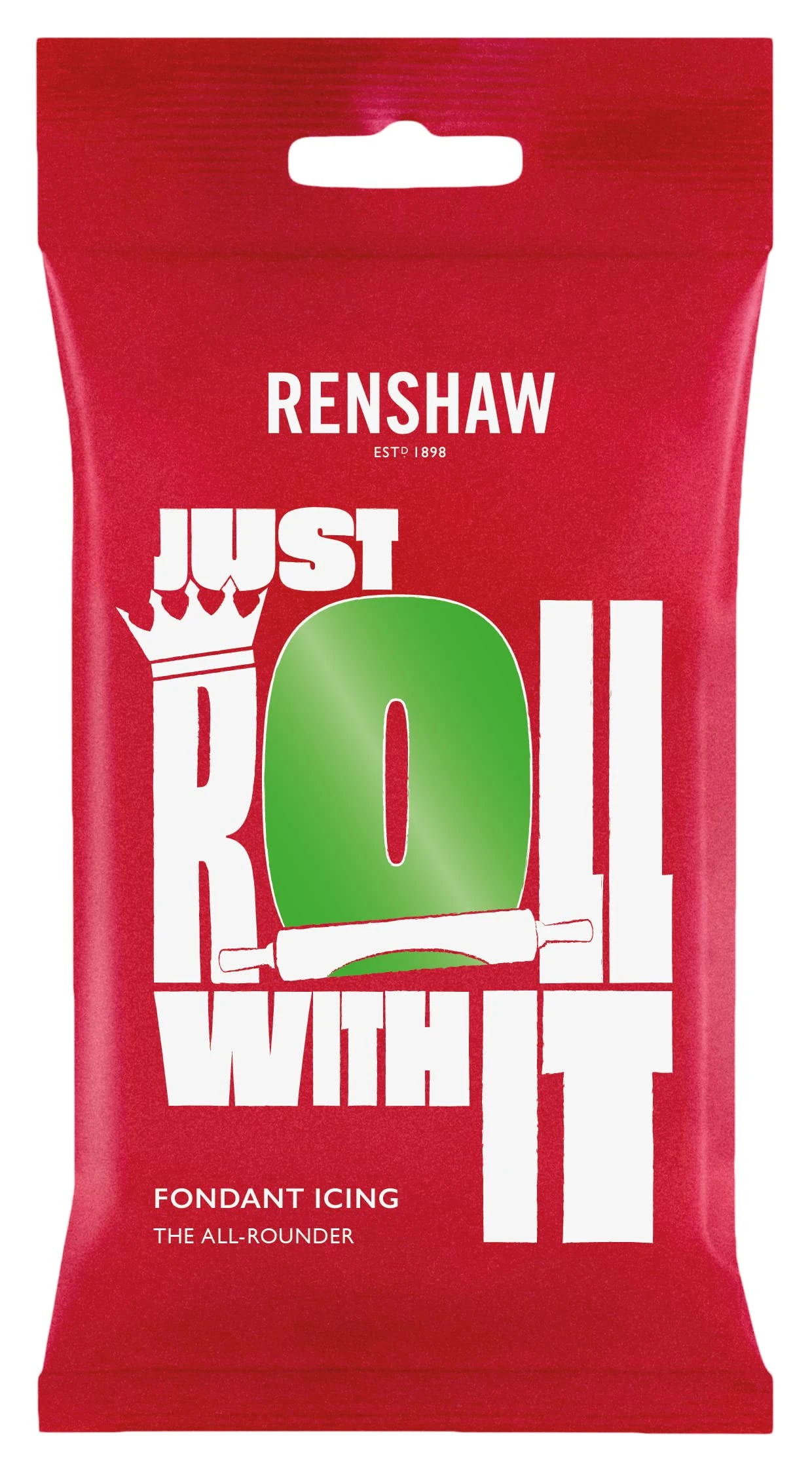 Renshaw Lincoln Green Just Roll With It Fondant Icing, 250 g (Pack of 1) - Ready to Roll Icing for Cakes