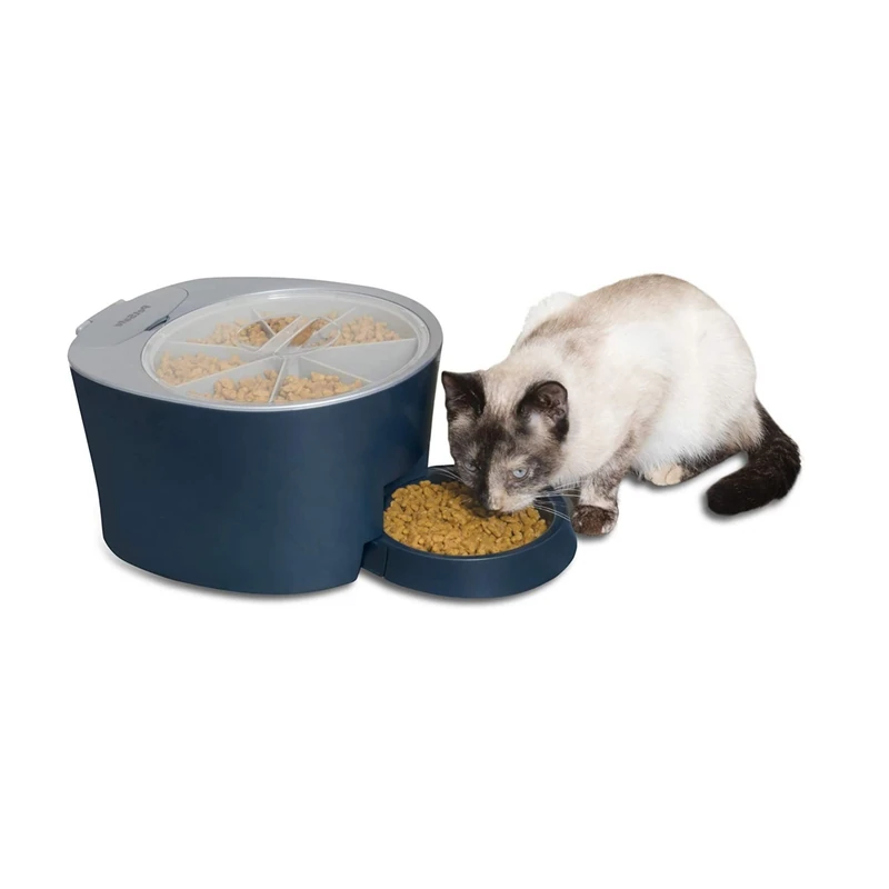PetSafe 6 Meal Programmable Pet Food Dispenser, Automatic Dog and Cat Feeder - Dry Kibble or Semi-Moist Pet Food, Slow Feed Portion Control (6 Cup/48 Ounce Capacity), Tamper-Resistant, Sleep Mode Blue