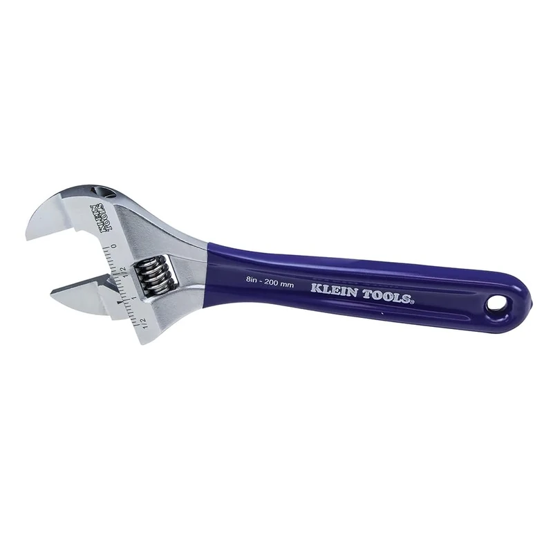 KLEIN TOOLS D86936 Adjustable Wrench, Forged with Slimmer Jaw and a High Polish Chrome Finish, 8-inch