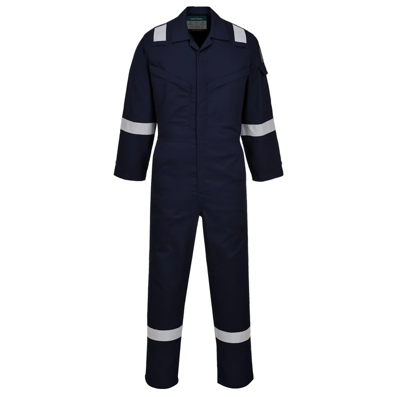 Portwest Araflame Silver Coverall, Size: 46, Colour: Navy, AF73NAR46 - Image 1