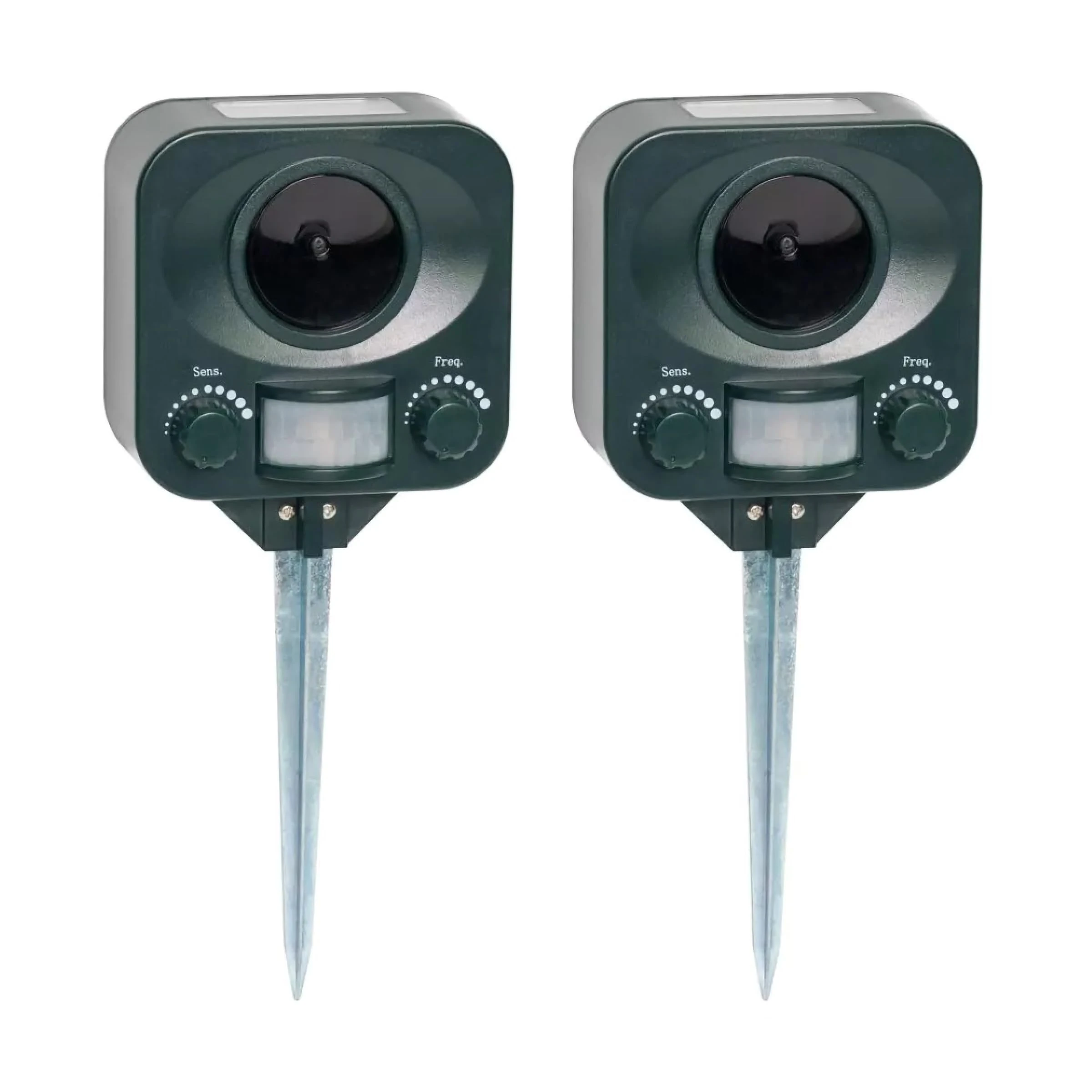 Pestbye® Twinpack Solar Waterproof Cat Repellent - Quick Fix Ultrasonic Repeller Cat Scarer with Ground Stake