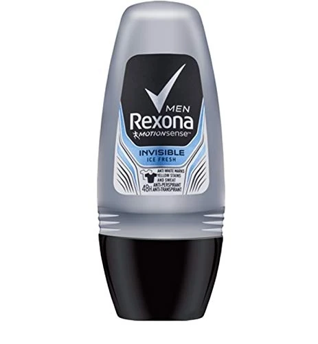 3 x Rexona ‘Invisible Ice Fresh’ Men's Roll-On Deodorant Motion Sense 50 ml